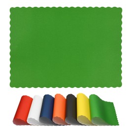 Paper Placemats for Dining Table - Disposable Scalloped Edges Green Colored Table Mats Great for Parties and Christmas Table Decorations 10"x14" 100 ct