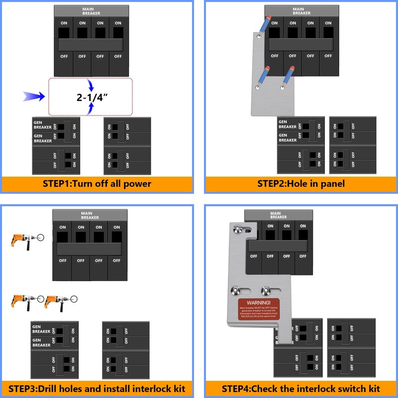 STPCTOU Generator Interlock Kit Compatible with GE General Electeric Vertical