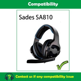 ACCOUTA Ear Pads Cushion Compatible with Sades SA810 SA-810 Headset Ear Pads Replacement with Softer Protein Leather and Memory Foam