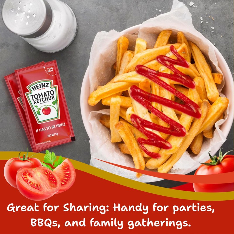 Heinz Condiment Packets Ketchup and Mustard (100 Total; 50 Each