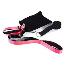 KYLIN SPORT Yoga Dance Stretching Strap with Free Door Attachment +Carry BagMulti-Loop Stretch Out Strap Assisted Belt for Physical Therapists Fitness Stretching (Pink/Black)