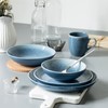 Arora FAIT Round Stoneware 16pc Double Bowl Dinnerware Set for