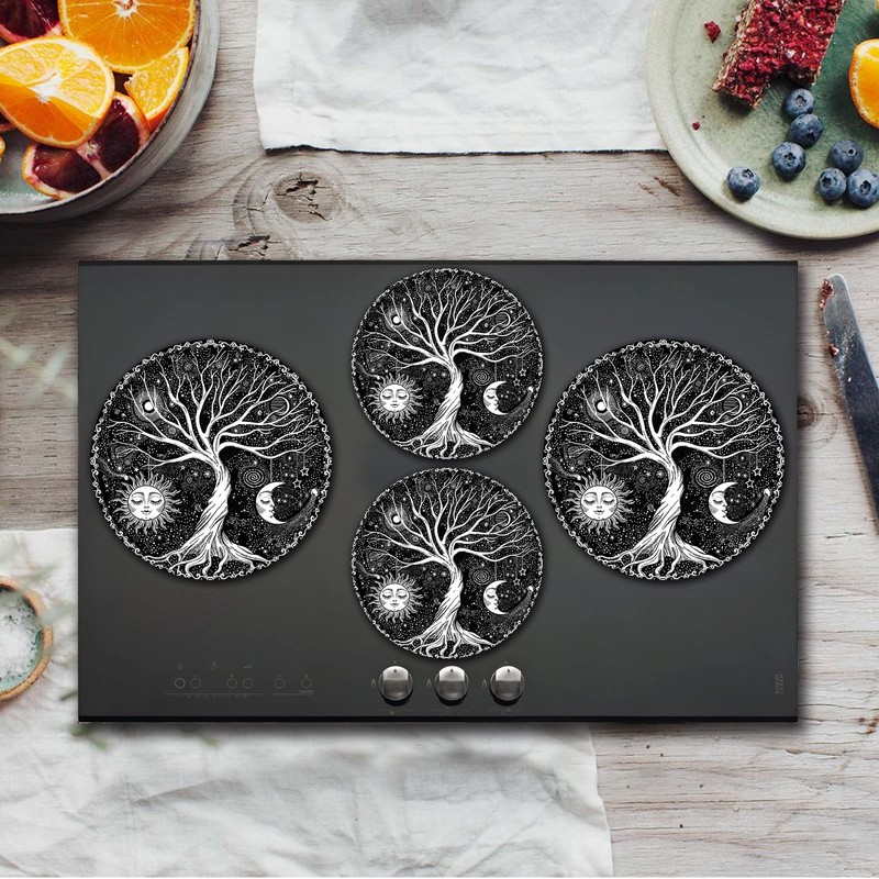 Aihonmin Tree of Life Stove Burner Covers, Gas Covers Set