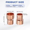 PATIKIL 銅製レデューサー 5/8" から 1/2" ID 5 個 銅製カップリング圧力継手パイプチューブコネクタアダプタ 汗はんだ接続付き