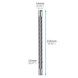 FEICHAO 1/4 Inch Screw/Thread Extension Arm Mast Mounted Carbon Fibre Selfie Stick Hand Pole Compatible with Hero Sports Camera Photography Accessories (1/4 Inch Screw, 316 mm)