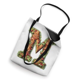 Monogrammed Christmas Initial M Gingerbread Cookie Letter M Tote Bag