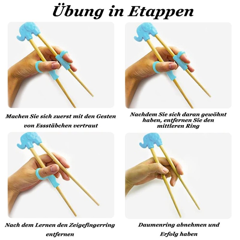 Chopsticks for Children, 4 Pairs Training Chopsticks, Reusable Children's Chopsticks,