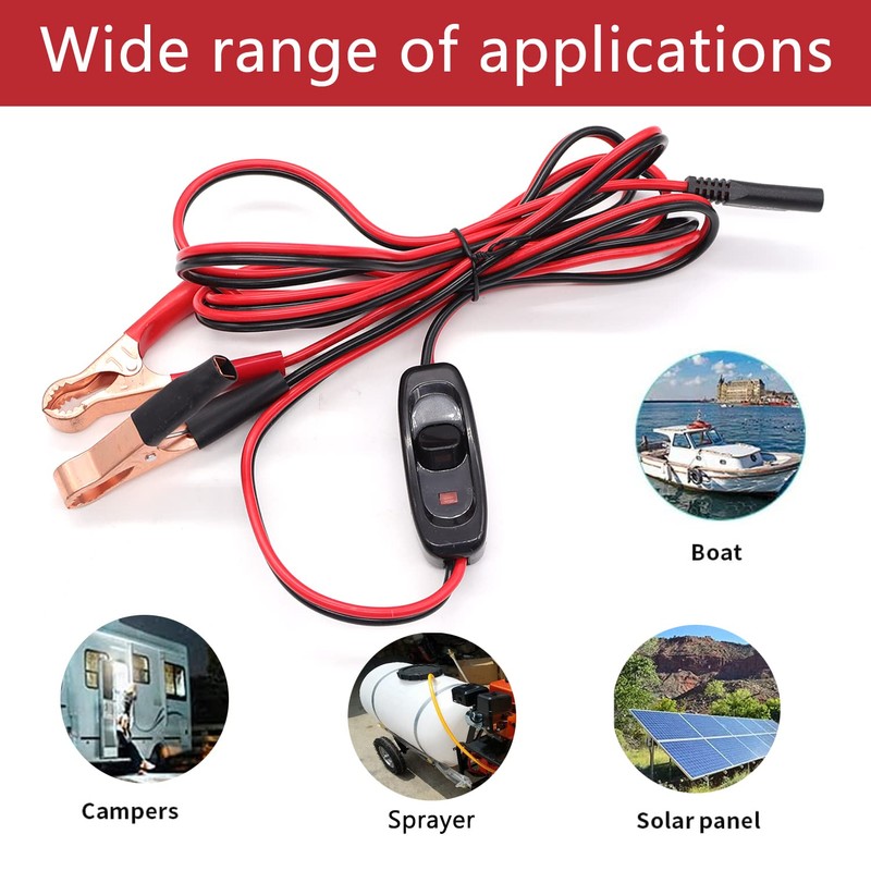 mxuteuk 8FT SAE 16AWG Wire Harness with On/Off Switch Gold
