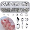 YFFSFDC Nail Parts, Rhinestones, Nail Art Parts, 3D, Large Capacity