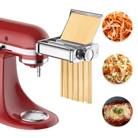 Pasta Maker Attachment for KitchenAid Stand Mixer, 3-in-1 Pasta Maker Includes Pasta Roller, Spaghetti Cutter & Fettuccine Cutter, Stainless Steel Pasta Attachment for KitchenAid Accessories by Cofun