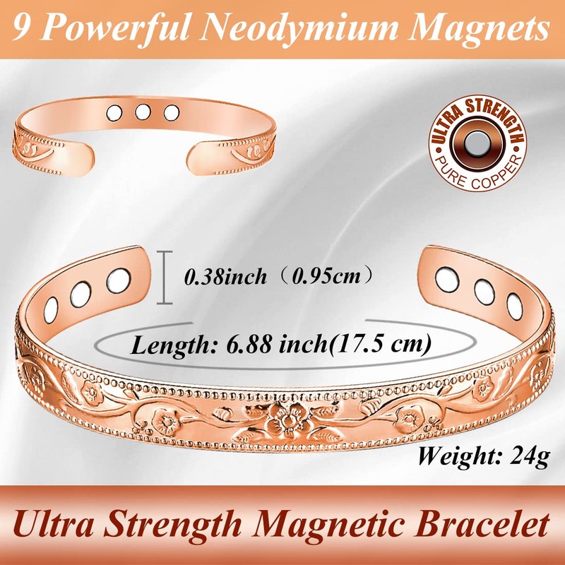 Cigmag 9X Lymphatic Drainage Copper Magnetic Bracelet for Women 99%