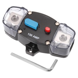 DMiotech 1 Set 12-48V 150A Circuit Breaker,Manual Resettable Overload Protector Switch with Hexagon Wrench Mini Electrical Breakers Fuse Holder for Boat Rv Car Audio Speaker