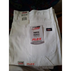 Dickies Mens Relaxed Fit Painters Pants Flex White 42 X 30 NWT Wicking Pockets