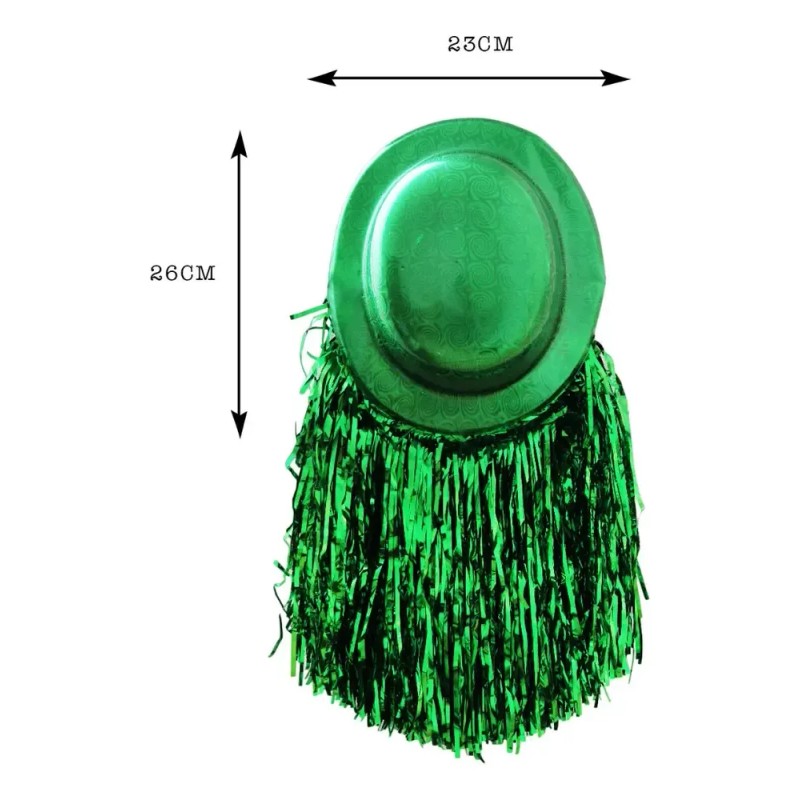 24 Sombrero Bombin Peluca Metalica Batucada Party Glow Boda