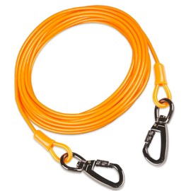 Dog tie Out Cable, 10/20/25/30/50/70/100 feet, Suitable for Dogs up to 350 pounds, Dog Cable with Swivel Buckle, Lightweight, Non-Winding, for Outdoor Camping, Yard Dog Cable (Orange, 20FT)
