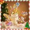 MEIEST Falls Building Blocks Rotating Music Box Set,Candy Flower Bonsai