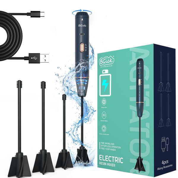 Upgraded Resin Mixer, Handheld Rechargeable Mixer with Minimizing Bubbles,Epoxy Resin