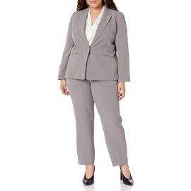 Le Suit Women's Plus Size Jacket/Pant Suit, Granite, 20W