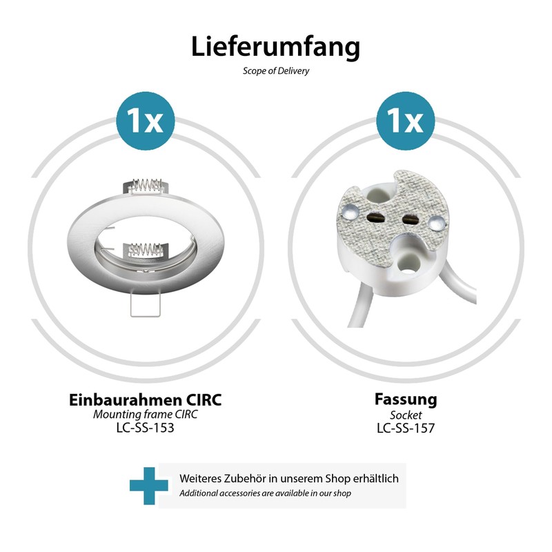 ledscom.de Circ Ceiling Mounting Frame Aluminium Mounting Frame Matt Chrome