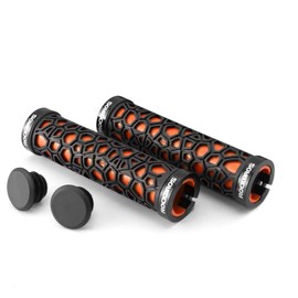 ROCKBROS Bicycle Handlebar Grips Aluminum Alloy Double Lock-on Bike Grips Anti-slip Lightweight Handlebar Grips for MTB Road Bike 4 Colors