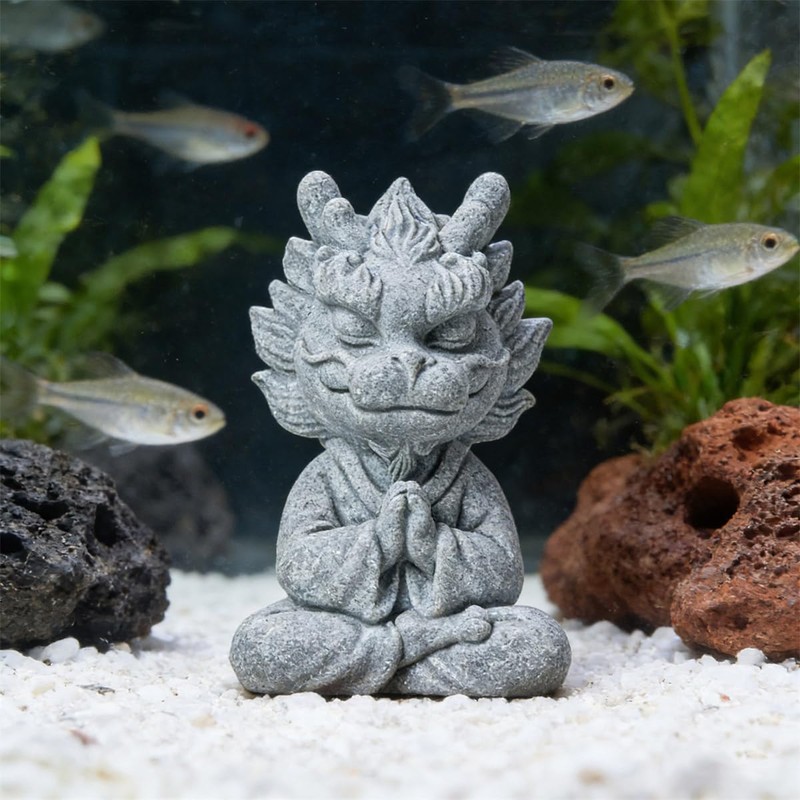 Meditating Dragon Statue Sandstone Dragon Sculpture Wealth Success Good Lucky