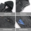 Ginsiom Men's Denim Vest,Sleeveless Jean Hooded Jacket Ripped Stretchy Sleeve