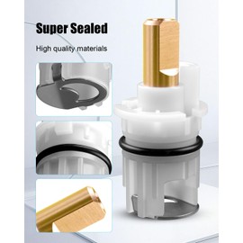 QAGGUM RP25513 Faucet Stem Assembly Fit for Delta Two Handle Faucet Repair Kit Replace RP24096 RP4993 RP24097, wth Cartridge Seats and Springs, 4Pcs
