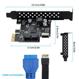 YABOANG USB 3.2 GEN1 Type-e (A Key) Faceplate Header (To Type C Faceplate Header) 5Gbps +USB 3.0 20Pin Connector PCI-E 1X Express Card for Motherboard