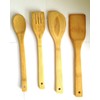 V-VAPE 4 x Piece Wooden Spatula Kitchen Cooking Utensils Set