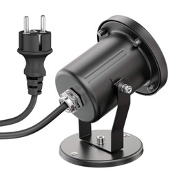 ledscom.de MIBU Outdoor Floodlight for Outdoor Use, Stainless Steel, Black, Includes Smart Home RGBW GU10 LED Lamp, 5.41 W, 473 lm