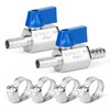 TAISHER 2PCS 304 Stainless Steel 1/2" Mini Ball Valve Shut