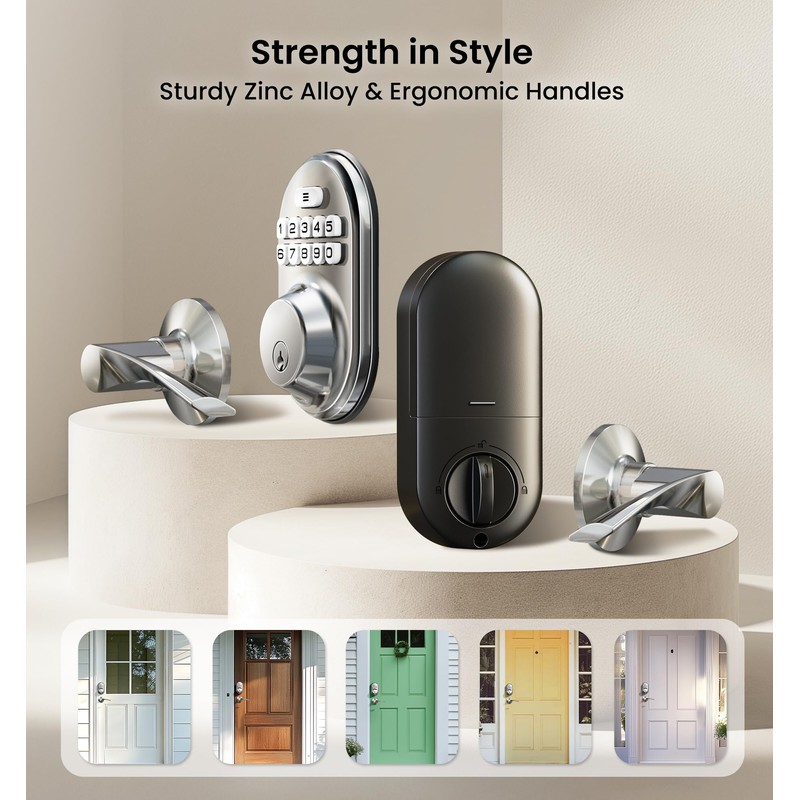 Veise Keyless Entry Door Lock with 2 Lever Handles -