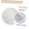 Alipis Beautiful Round Mandala Beach Towel White Microfiber Multi-Purpose for