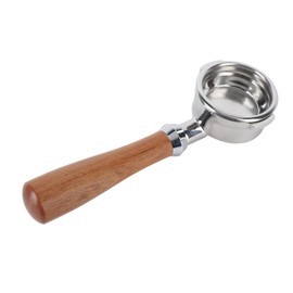 Bottomless Coffee Portafilter Detachable Washable Stainless Steel Bottomless Portafilter with Ergonomic Wooden Handle Type D