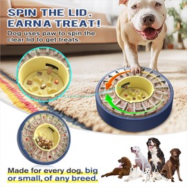KADTC Large Size & Capacity Spinning Dog Puzzle Feeder, U.S. Brand & Design,Actually Slows Down Eating to 5-60 Minutes,Anti-Gulping Mental Enrichment for Dogs Treat & Food Dispenser Toy