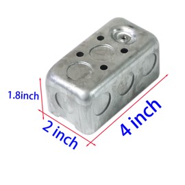 Qlvily 12 Packs 4x2 Inch Metal Electrical Box, Single Gang Electrical Box, Ten 1/2 Inch Knockouts, Raised Ground, 13 Cu. in. Capacity, 1-7/8" Deep, Junction Box Metal, Galvanized