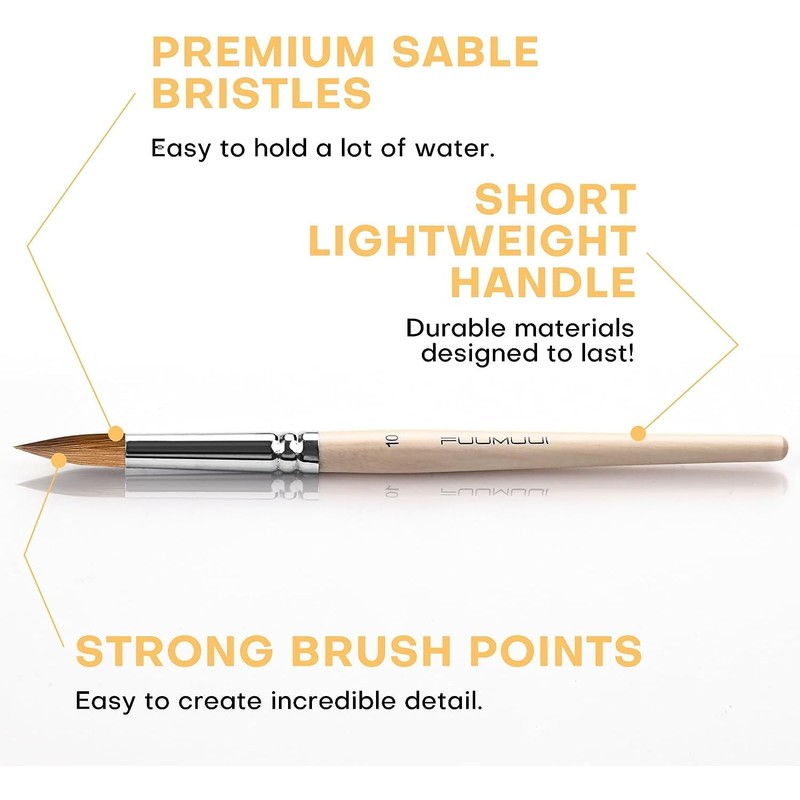 6pcs Kolinsky Travel Watercolour Brushes, Professional Sable Watercolour Paint Brushes