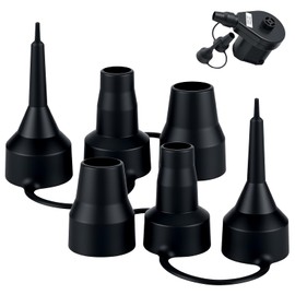 3 Size Air Pump Nozzle Replacement Set - 2 Sets Universal Plastic Inflatable Nozzles, Black Inflatable Pump Nozzles Head, Air Pump Inflator Adaptor Accessory for Inflatable Bed Mattress, Pool Floats