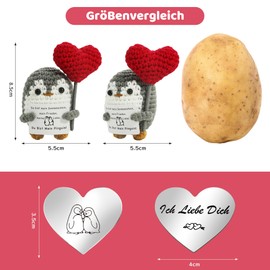 ZIENZENGYA I Love You Gifts for Women, Anniversary Gift for Her Him, Partner Gifts for Girlfriend, Valentine's Day Gift, Penguin Pocket Hug, Wedding Anniversary