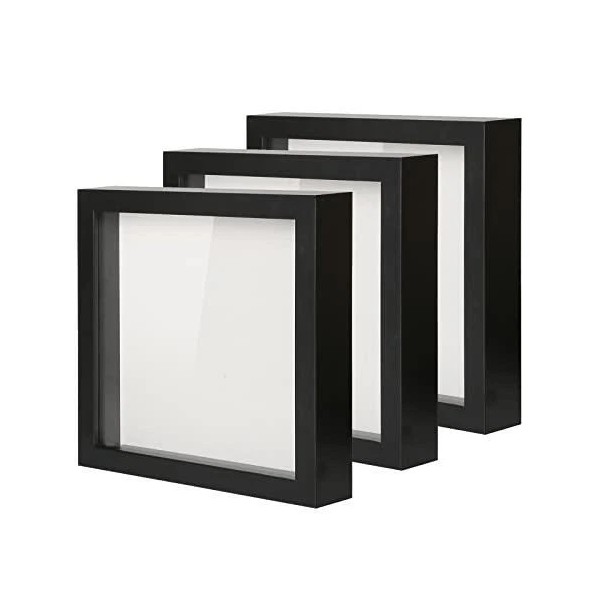 Muzilife Shadow Box Picture Frame with Linen Board Deep Wood