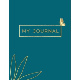Berry Blue and Gold Aesthetic Modern Elegant Notebook Journal, 200 Pages 8.5" x 11" Notebook