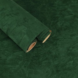FANCYEASY Self Adhesive Dark Green Velvet Drawer Liners Soft Velvet Flock Contact Paper Liner for Jewelry Drawer Lining 15.7"x118" Removable Green Felt Fabric Roll for Art Crafts Cabinets Shelf Liner