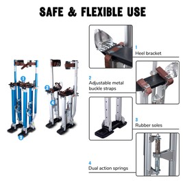Yescom 36" - 50" Aluminum Drywall Stilts Height Adjustable Lifts Tool for Sheetrock Painting Painter Taping Blue
