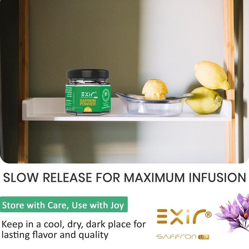 EXIR® Saffron Powdered (10-grams) - Sprinkle Herb and Spice Seasoning