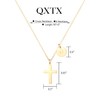 QXTX Cross Necklace for Women,18K Gold Plated Initial Cross Pendant