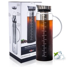Aquach 68 Oz Cold Brew Coffee & Iced Tea Maker – Airtight Lid for Freshness Up to 2 Weeks, Dishwasher Safe