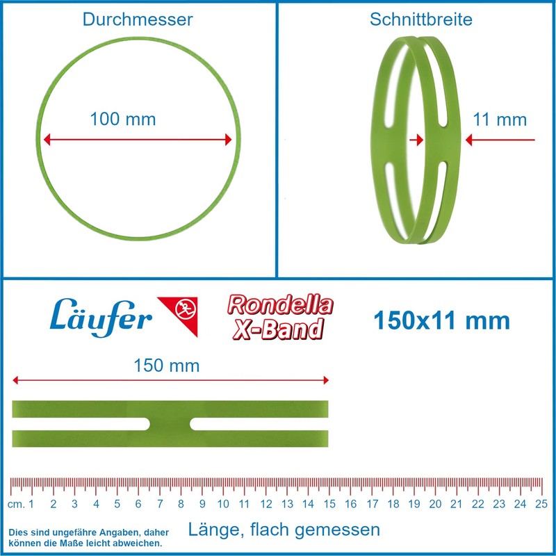 Läufer 59075 Rondella X-Band, Elastic Cross Bands, Rubber Bands 150
