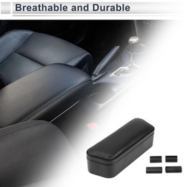 Partuto Universal Center Console Cover Car Armrest Cover Multifunctional Middle Console Cover Lid for Most Vehicle SUV Car Sedan 6.69"x2.36"x1.97" Carbon Fiber Black ABS, Faux Leather