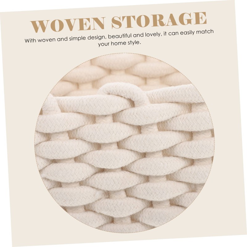 BIUDECO Cotton Storage Basket Set 2pcs Woven Small Baskets Toy