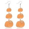 Skyfun Wooden Pumpkin Earrings for Women Lightweight Double Side Printed